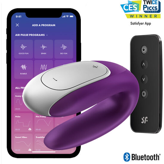 SATISFYER - DOUBLE FUN PARTNER VIBRATOR PURPLE - 11