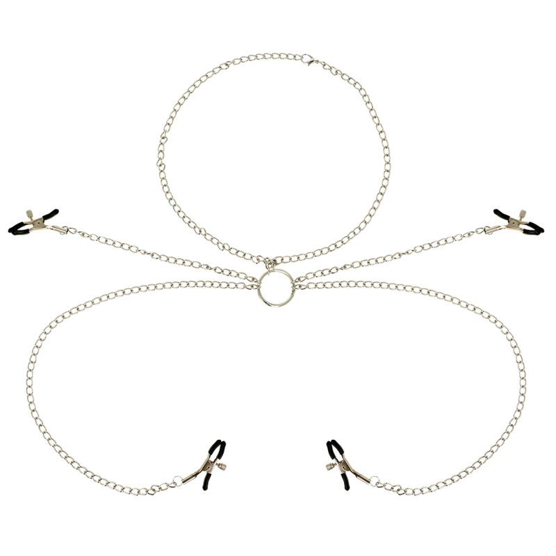 OHMAMA FETISH 4 NIPPLE CLAMPS WITH CHAIN NECKLACE - 1