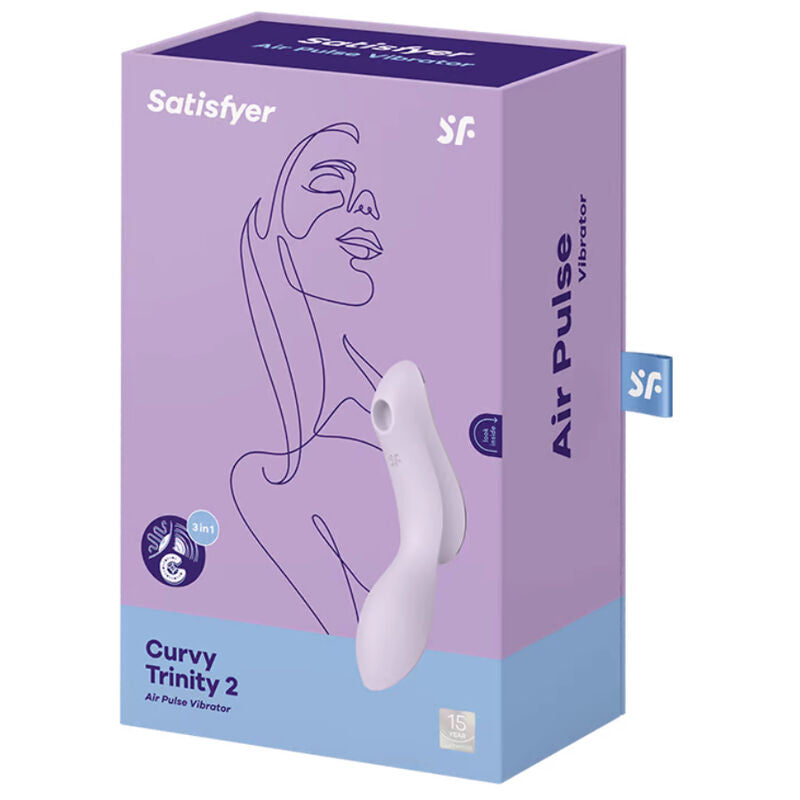 SATISFYER - CURVY TRINITY 2 AIR PULSE VIBRATOR PURPLE - BLACK - 5