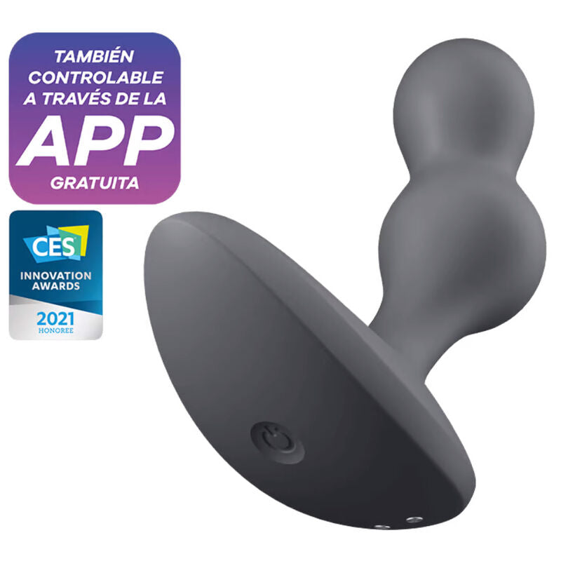 SATISFYER - DEEP DIVER VIBRATING PLUG APP BLUE - GREY - 4