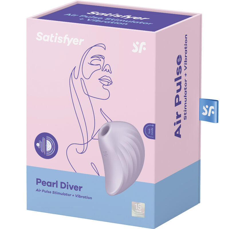 SATISFYER - PEARL DIVER AIR PULSE STIMULATOR & VIBRATOR VIOLET - GREEN - 7