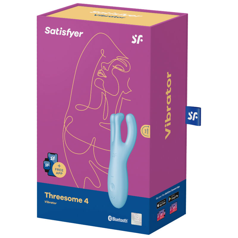 SATISFYER - THREESOME 4 VIBRATOR APP BLUE - PINK - 6