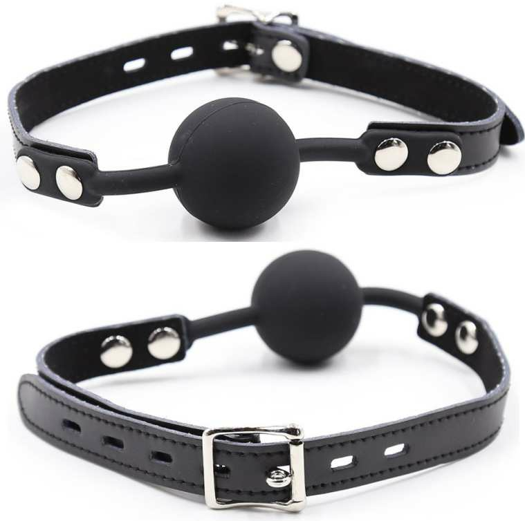 OHMAMA FETISH - SILICONE BALL GAG WITH LEATHER BELT (PADLOCK INCLUDED) - 8