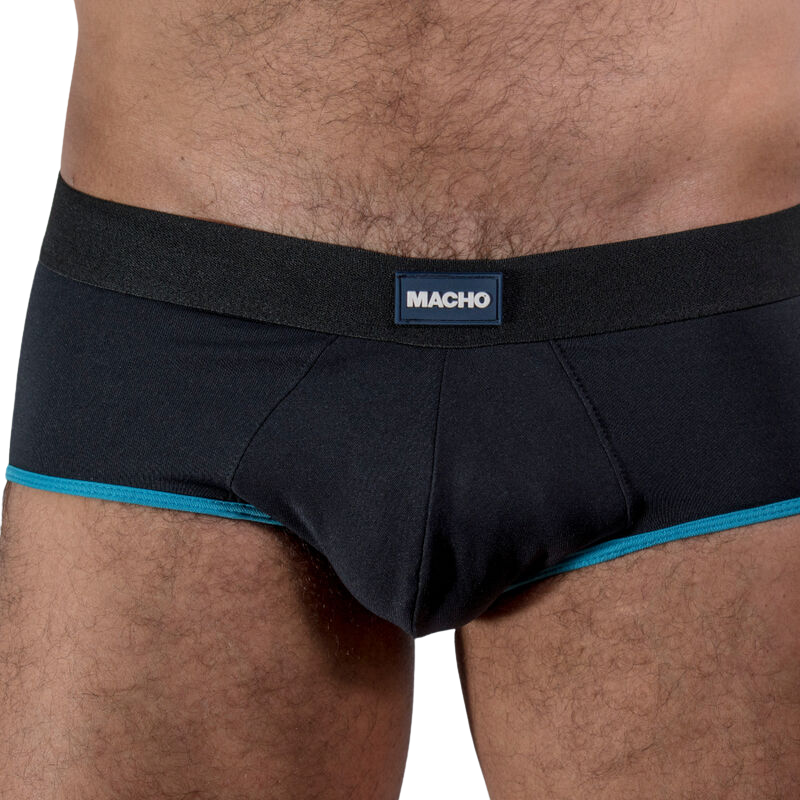 MACHO - MS24A BRIEF DARK YELLOW UNDERPANTS S - S / BLACK/AZUL - 6