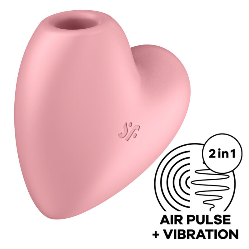 SATISFYER - CUTIE HEART AIR PULSE STIMULATOR & VIBRATOR PINK - PINK - 8
