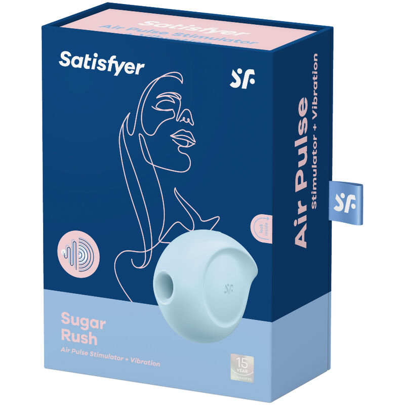 SATISFYER - SUGAR RUSH AIR PULSE STIMULATOR & VIBRATOR BLUE - PINK - 6