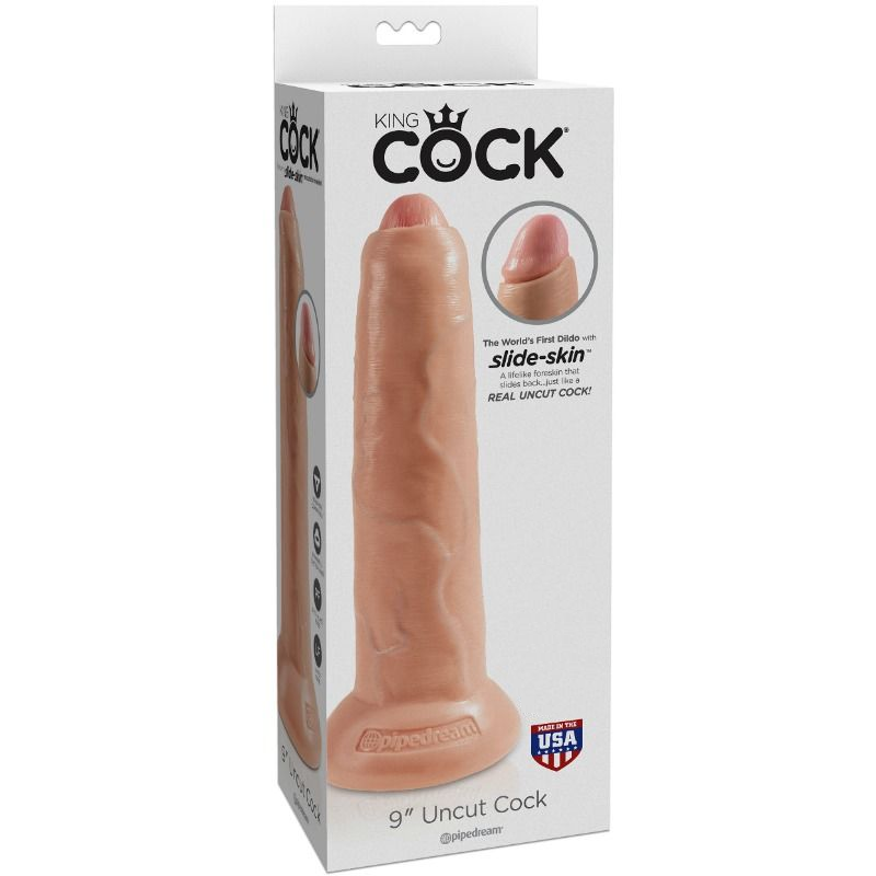 KING COCK - REALISTIC DILDO UNCUT FLESH 23 CM - 5
