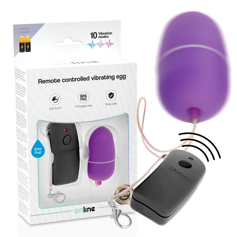 ONLINE - REMOTE CONTROLLED VIBRATING EGG PURPLE - 3