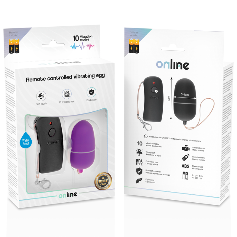ONLINE - REMOTE CONTROLLED VIBRATING EGG PURPLE - 4