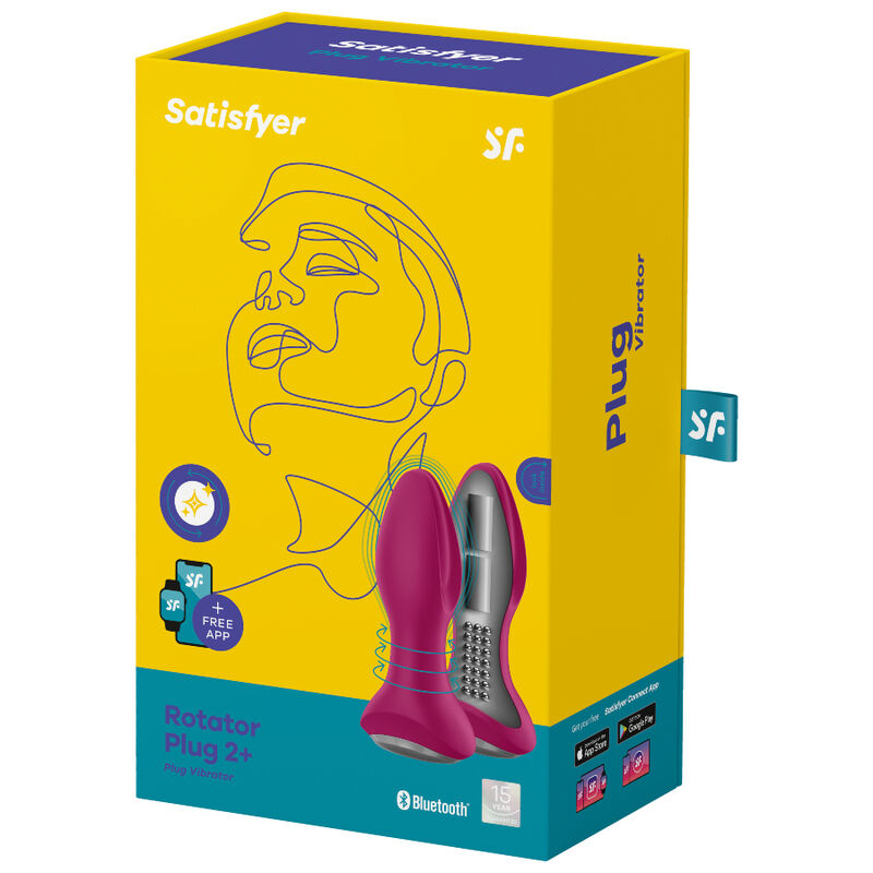 SATISFYER - ROTATOR PLUG 2+ VIBRATING PLUG APP RED - RED - 8