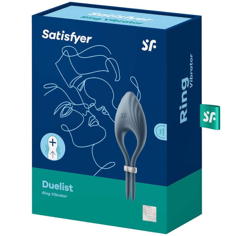 SATISFYER - DUELIST RING VIBRATOR GREY - GREY - 8