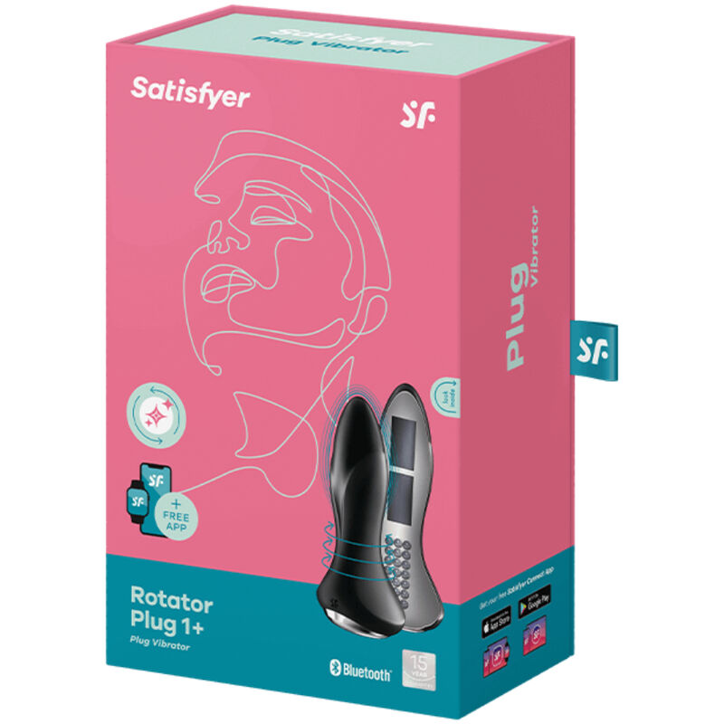 SATISFYER - ROTATOR PLUG 1+ VIBRATING PLUG APP BLACK - BLACK - 9