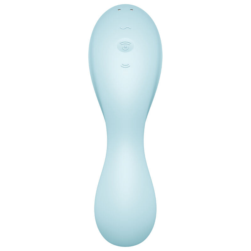 SATISFYER - CURVY TRINITY 5 AIR PULSE STIMULATOR & VIBRATOR APP BLUE - BLUE - 7