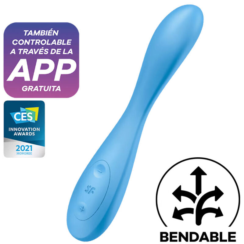 SATISFYER - G-SPOT FLEX 4+ MULTI VIBRATOR APP BLUE - 2