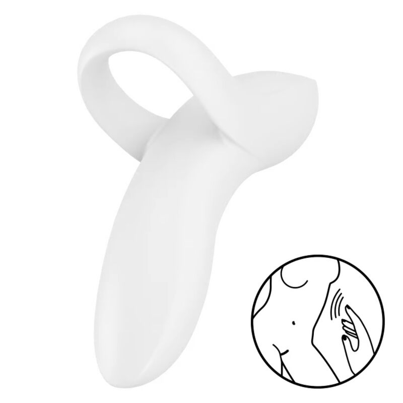SATISFYER - BOLD LOVER FINGER VIBRATOR PINK - WHITE - 4