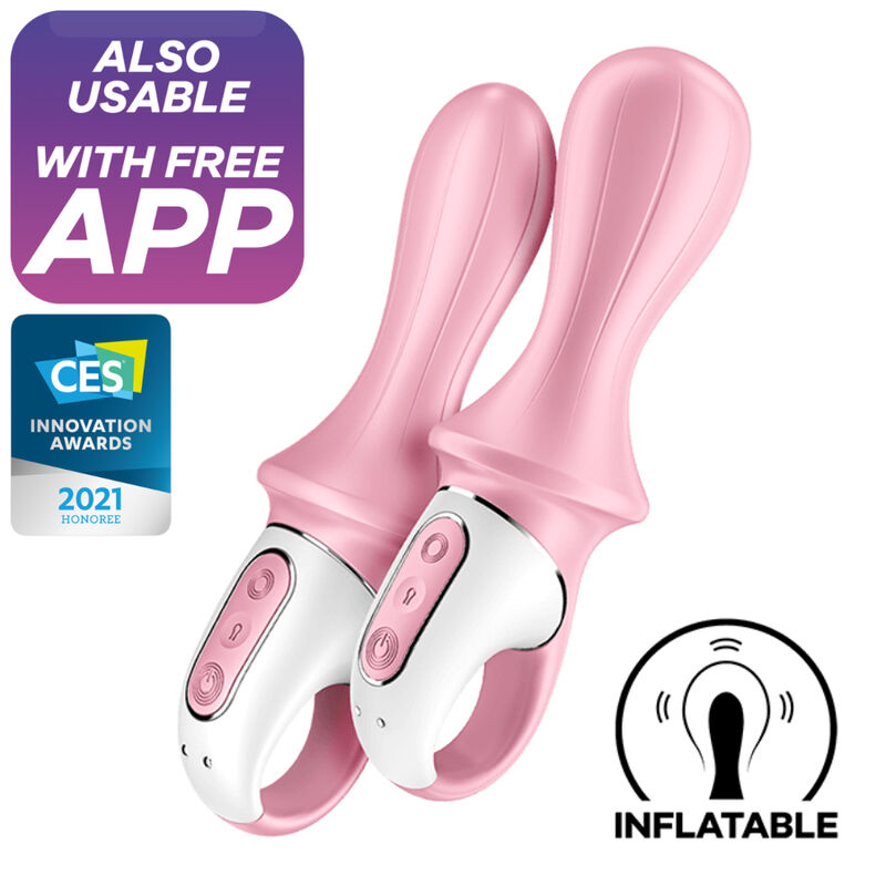 SATISFYER - AIR PUMP BOOTY 5+ INFLATABLE ANAL VIBRATOR PINK - 4