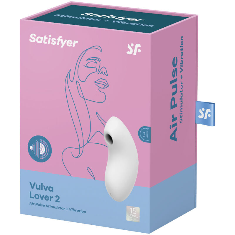 SATISFYER - VULVA LOVER 2 AIR PULSE STIMULATOR AND VIBRATOR WHITE