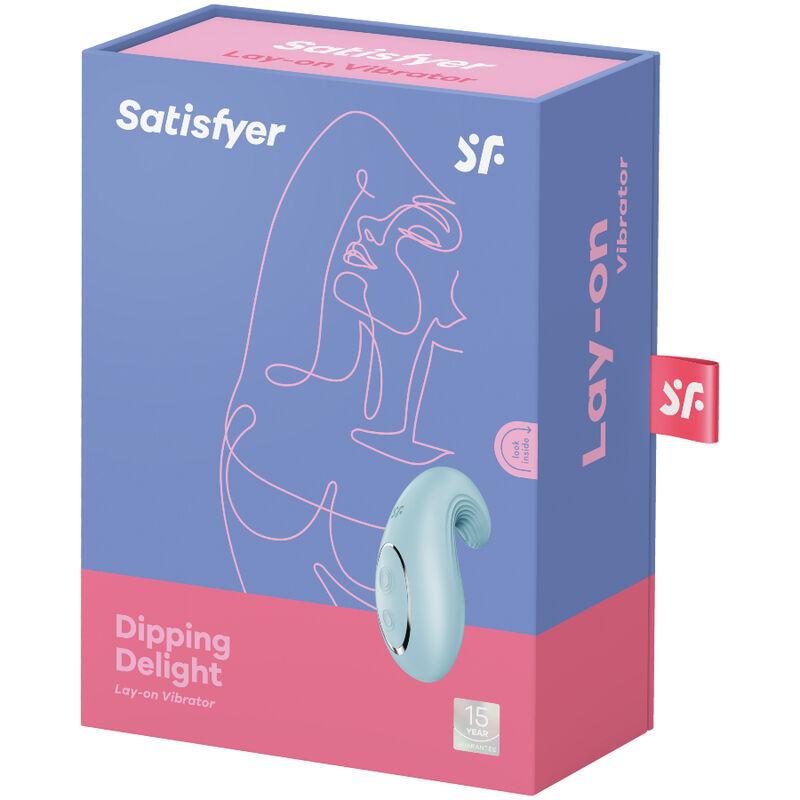 SATISFYER - DIPPING DELIGHT LAY-ON VIBRATOR RED - BLUE - 4