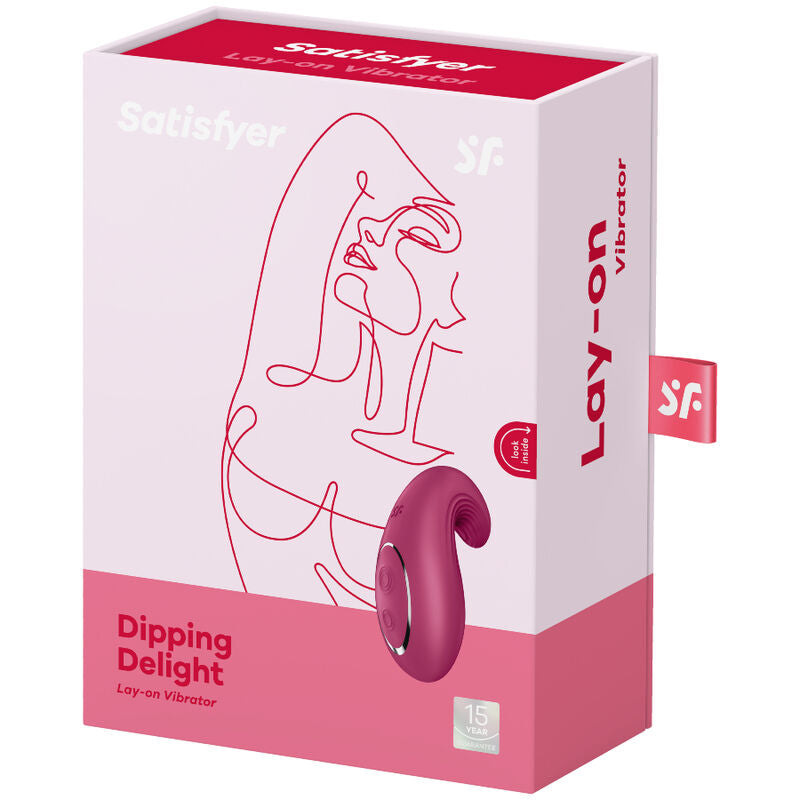 SATISFYER - DIPPING DELIGHT LAY-ON VIBRATOR RED - BLUE - 6