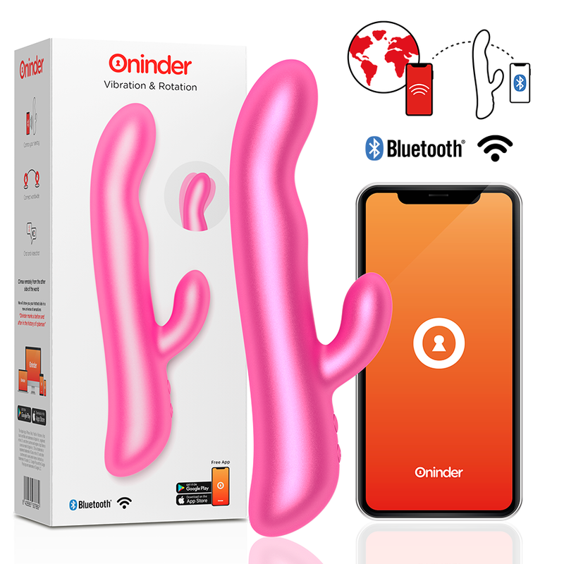 ONINDER - OSLO VIBRATION & ROTATION BLACK - FREE APP - PINK - 7