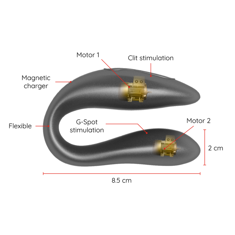 ONINDER - LISBOA BLACK STIMULATEUR DE POINT G ET DE CLITORIS - APPLICATION GRATUITE