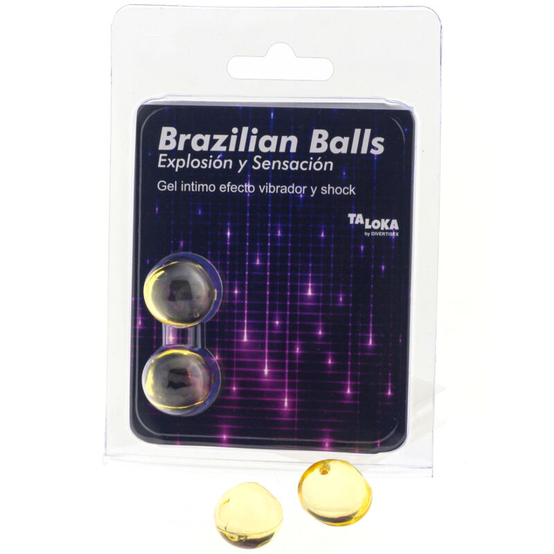 TALOKA - 2 BRAZILIAN BALLS VIBRATING & SHOCK EFFECT EXCITING GEL - 1