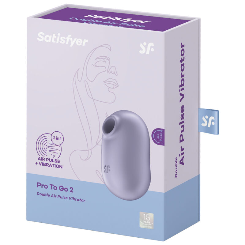 SATISFYER - PRO TO GO 2 DOUBLE AIR PULSE STIMULATOR & VIBRATOR GREEN - 4