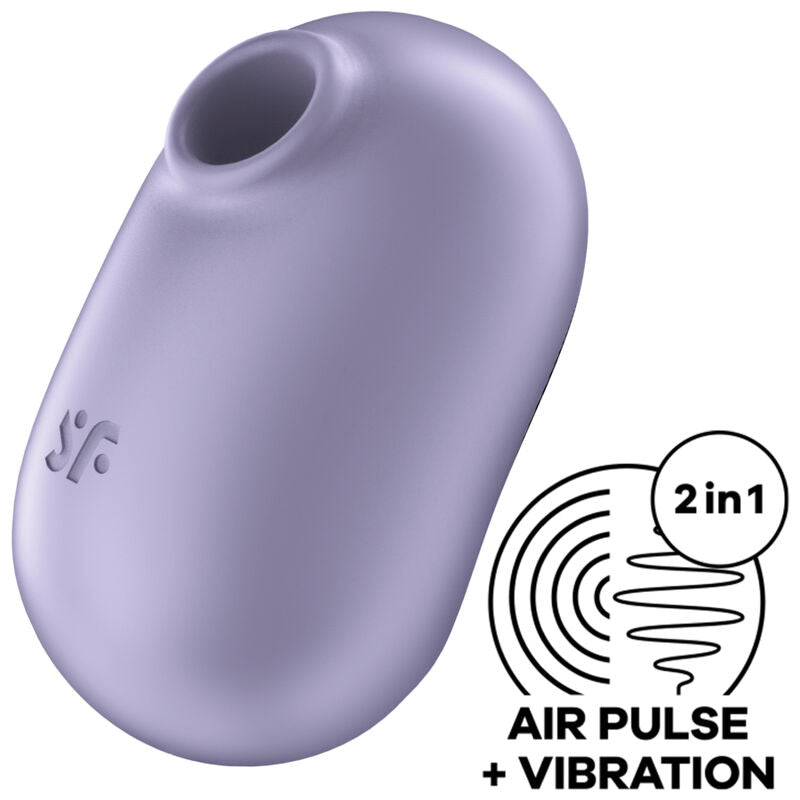 SATISFYER - PRO TO GO 2 DOUBLE AIR PULSE STIMULATOR & VIBRATOR GREEN - MORADO - 5