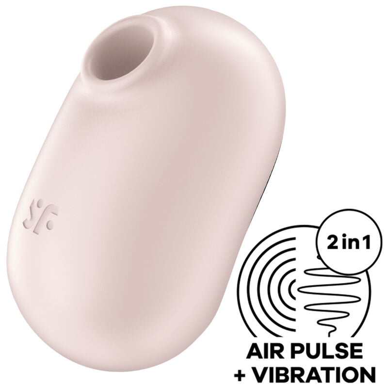 SATISFYER - PRO TO GO 2 DOUBLE AIR PULSE STIMULATOR & VIBRATOR GREEN - BEIGE - 10