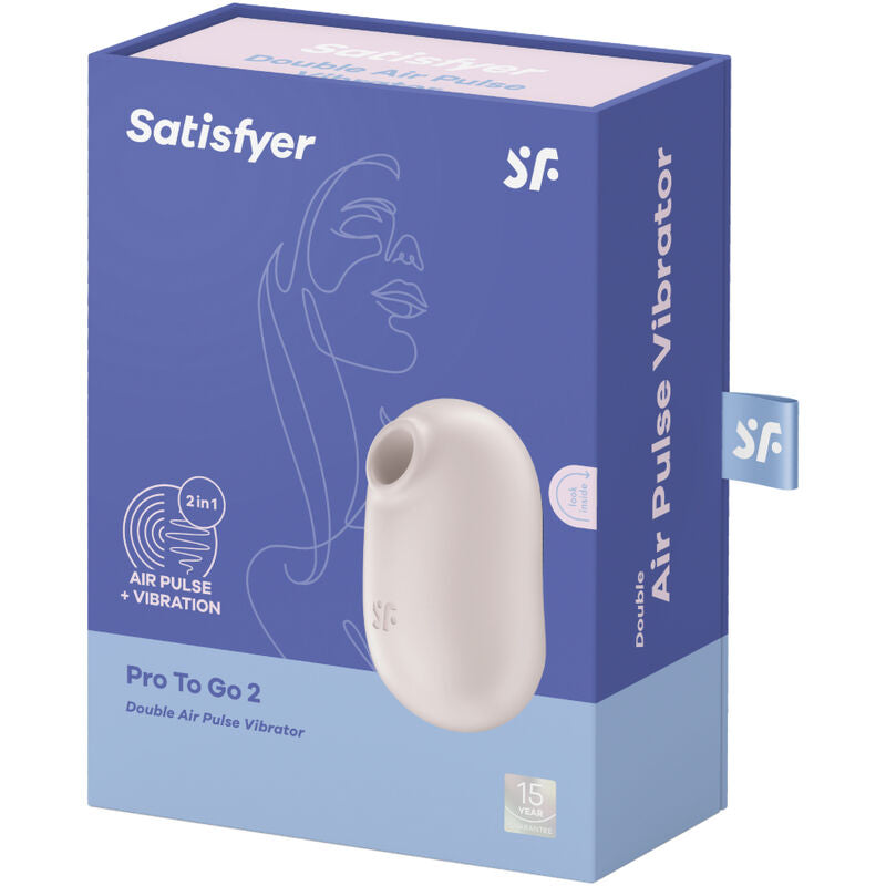 SATISFYER - PRO TO GO 2 DOUBLE AIR PULSE STIMULATOR & VIBRATOR GREEN - MORADO - 6