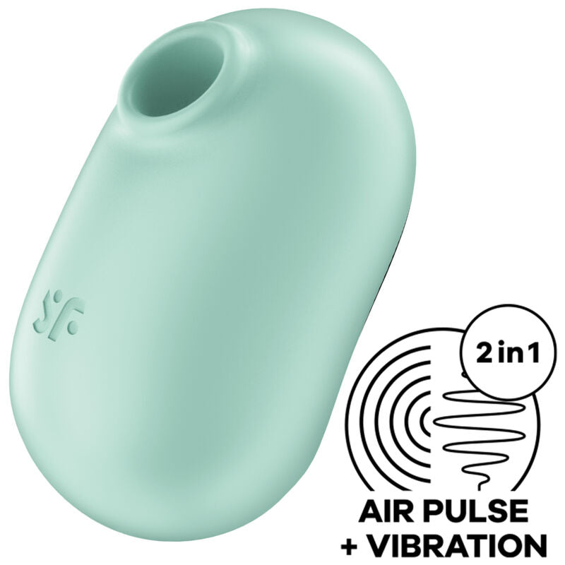 SATISFYER - PRO TO GO 2 DOUBLE AIR PULSE STIMULATOR & VIBRATOR GREEN - GREEN - 15