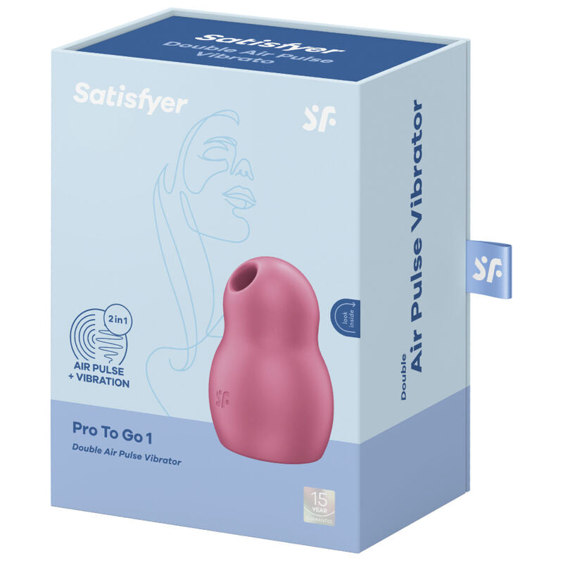 SATISFYER - PRO TO GO 1 DOUBLE AIR PULSE STIMULATOR & VIBRATOR BLUE - 3