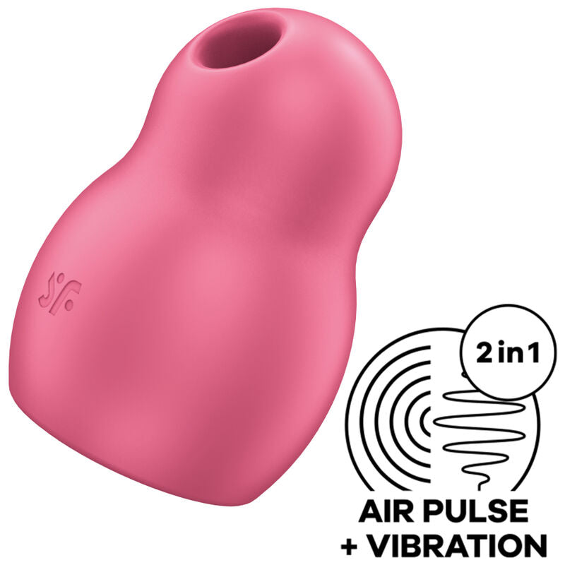 SATISFYER - PRO TO GO 1 DOUBLE AIR PULSE STIMULATOR & VIBRATOR BLUE - RED - 4