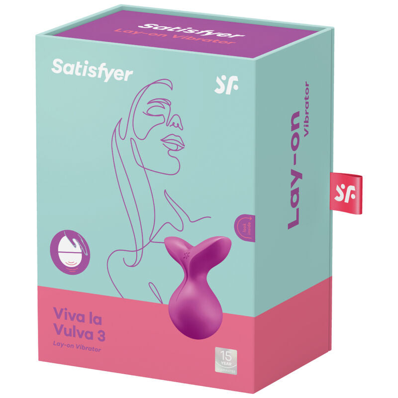SATISFYER - VIVA LA VULVA 3 LAY-ON VIBRATOR GREEN - MORADO - 4