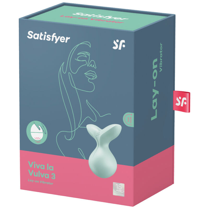 SATISFYER - VIVA LA VULVA 3 LAY-ON VIBRATOR GREEN - GREEN - 8