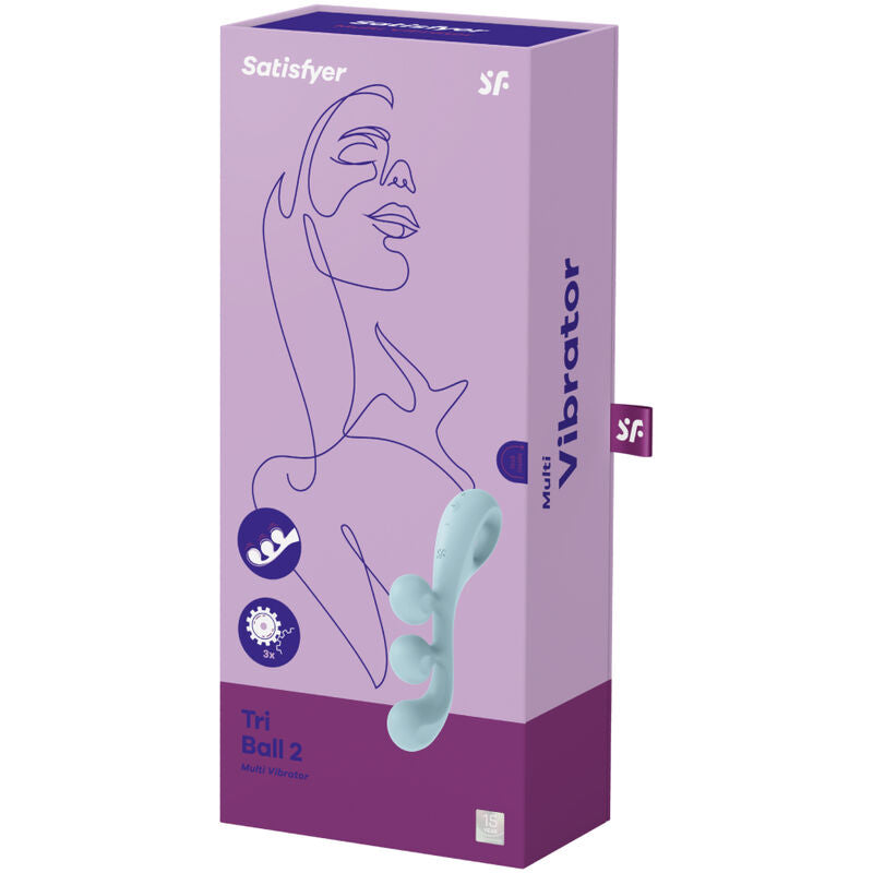 SATISFYER - TRI BALL 2 MULTI VIBRATOR BLUE - 2