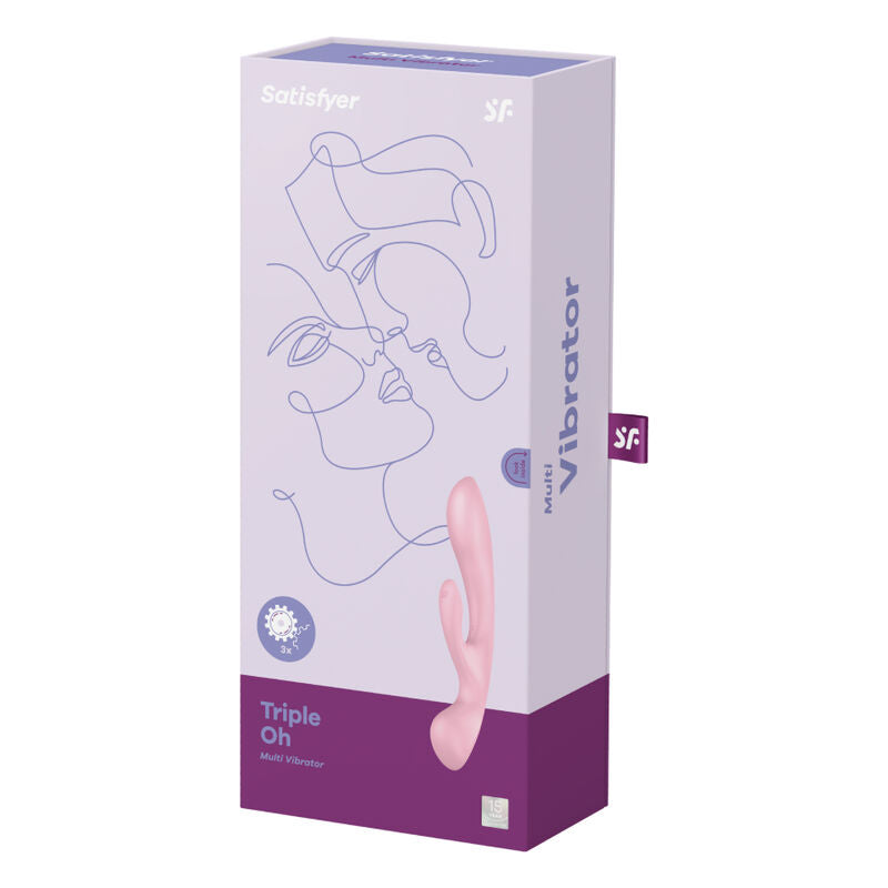 SATISFYER - TRIPLE OH HYBRID VIBRATION BLUE - PINK - 4