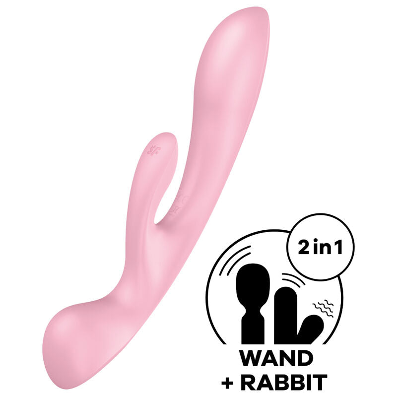 SATISFYER - TRIPLE OH HYBRID VIBRATION BLUE - PINK - 3