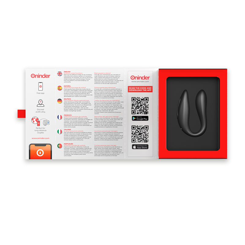 ONINDER - LISBOA BLACK STIMULATEUR DE POINT G ET DE CLITORIS - APPLICATION GRATUITE