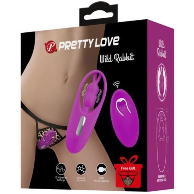 PRETTY LOVE - WILD RABBIT STIMULATOR FOR PANTIES WITH REMOTE CONTROL LILAC - 4