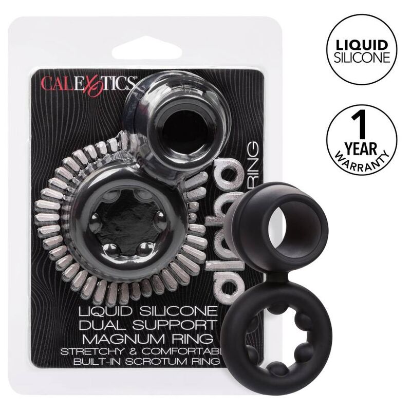 CALEXOTICS - BAGUE ALPHA DUAL MAGNUM NOIRE
