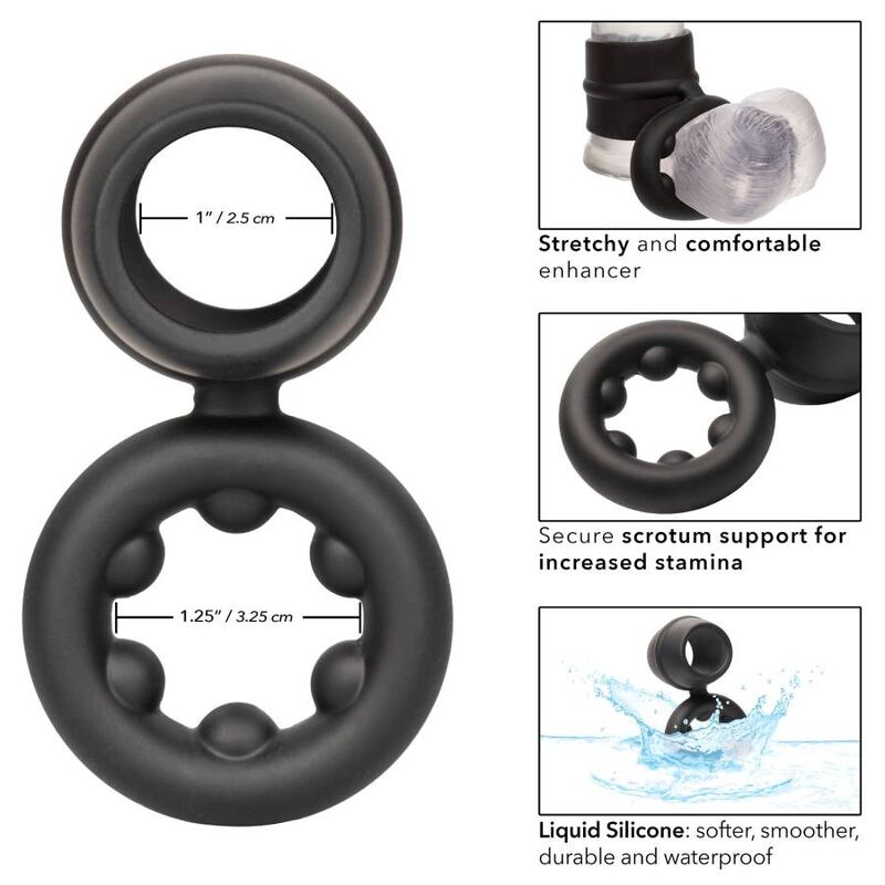 CALEXOTICS - BAGUE ALPHA DUAL MAGNUM NOIRE