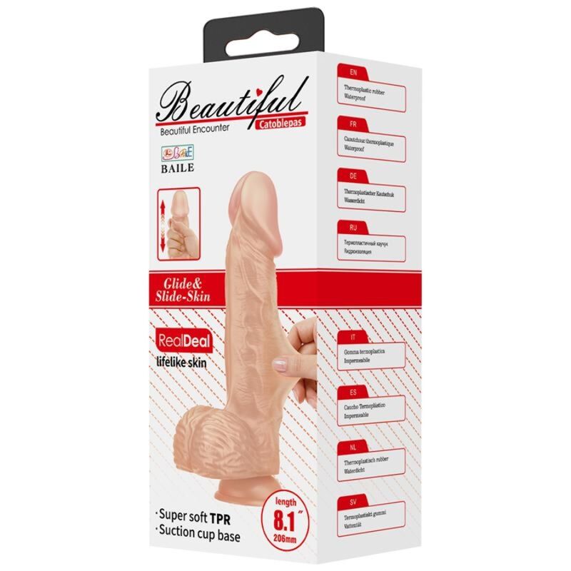 BAILE - BEAUTIFUL ENCOUNTER CATOBLEPAS FLEXIBLE REALISTIC DILDO 20.6 CM NATURAL - 6