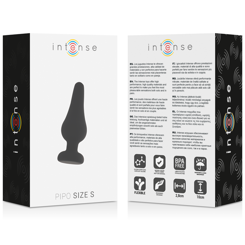 INTENSE - ANAL PLUG PIPO S BLACK SILICONE 9.8 CM - 4