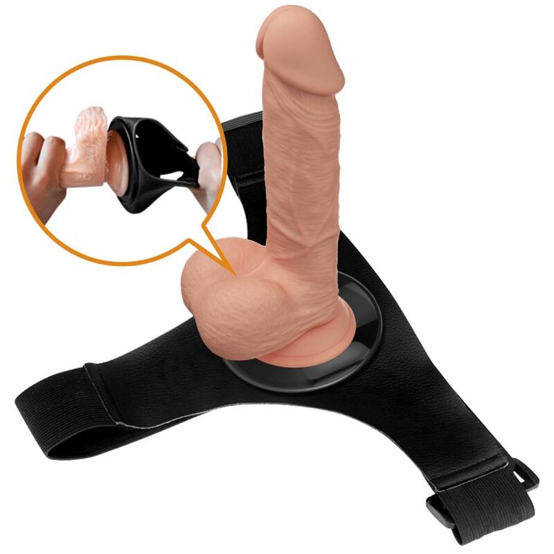 PRETTY LOVE - HARNESS BRIEFS UNIVERSAL HARNESS WITH DILDO JERRY 21.8 CM NATURAL - 2