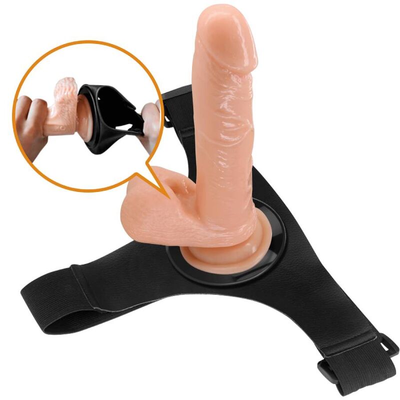 PRETTY LOVE - HARNAIS CULOTTE HARNAIS UNIVERSEL AVEC GODE TOM 20 CM NATUREL