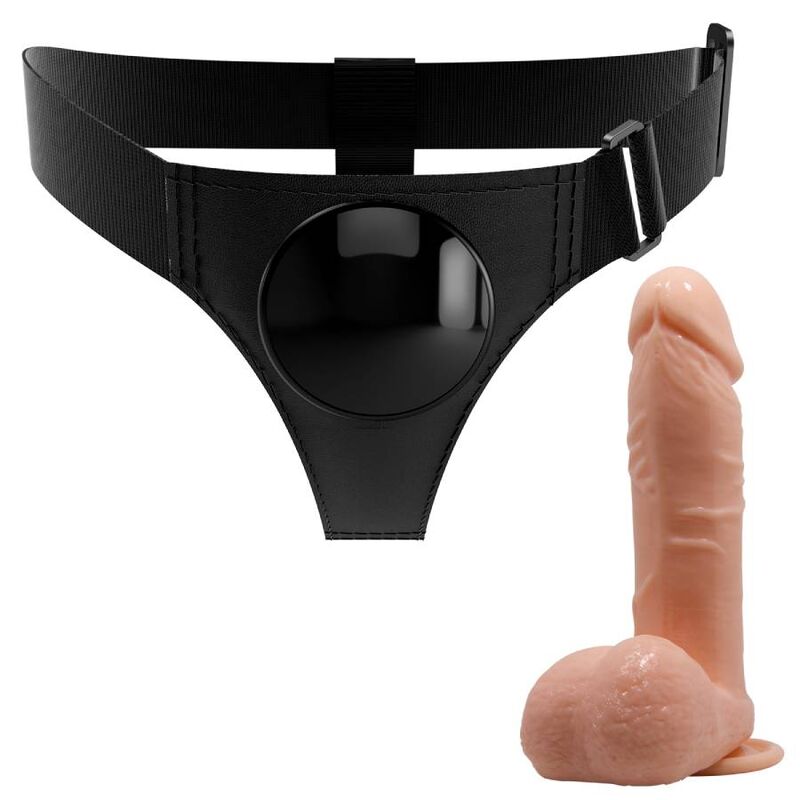 PRETTY LOVE - HARNESS BRIEFS UNIVERSAL HARNESS WITH DILDO TOM 20 CM NATURAL - 2