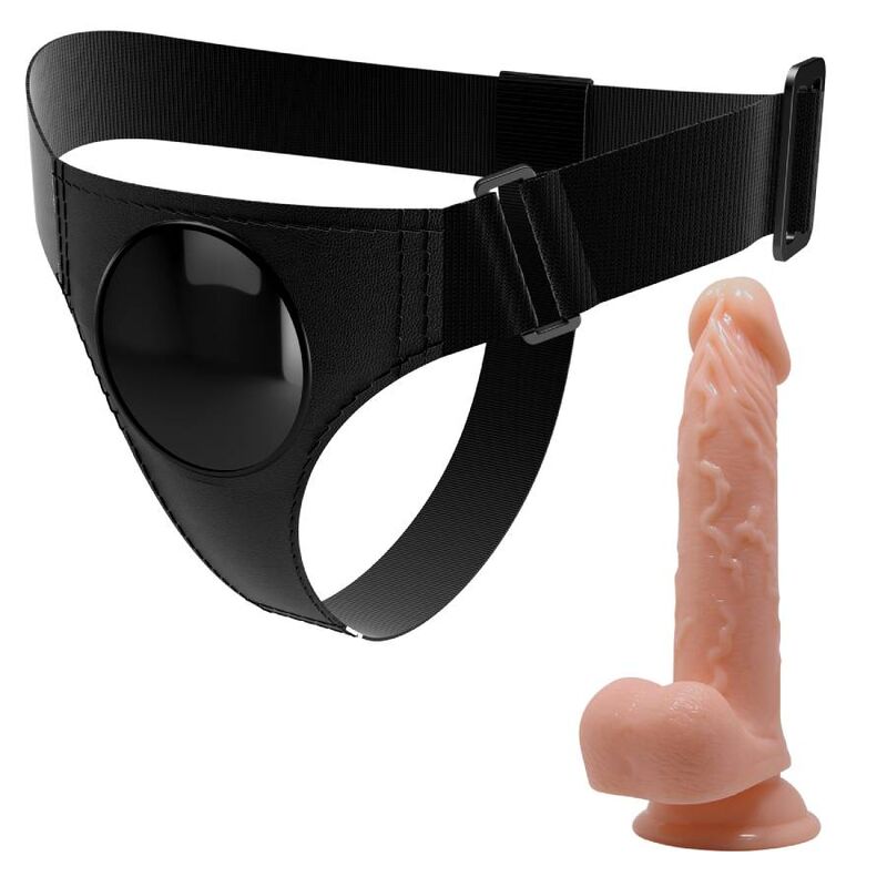 PRETTY LOVE - HARNESS BRIEFS UNIVERSAL HARNESS WITH DILDO KEVIN 19 CM NATURAL - 8
