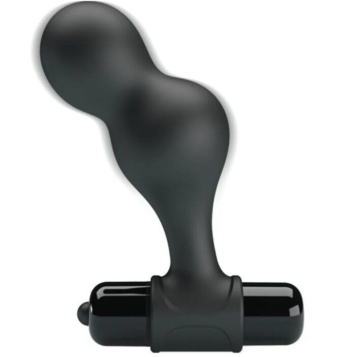 MR PLAY - BLACK SILICONE VIBRATOR ANAL PLUG - 8