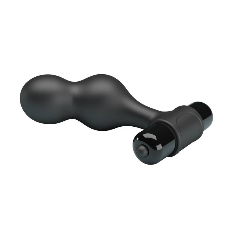 MR PLAY - BLACK SILICONE VIBRATOR ANAL PLUG - 3